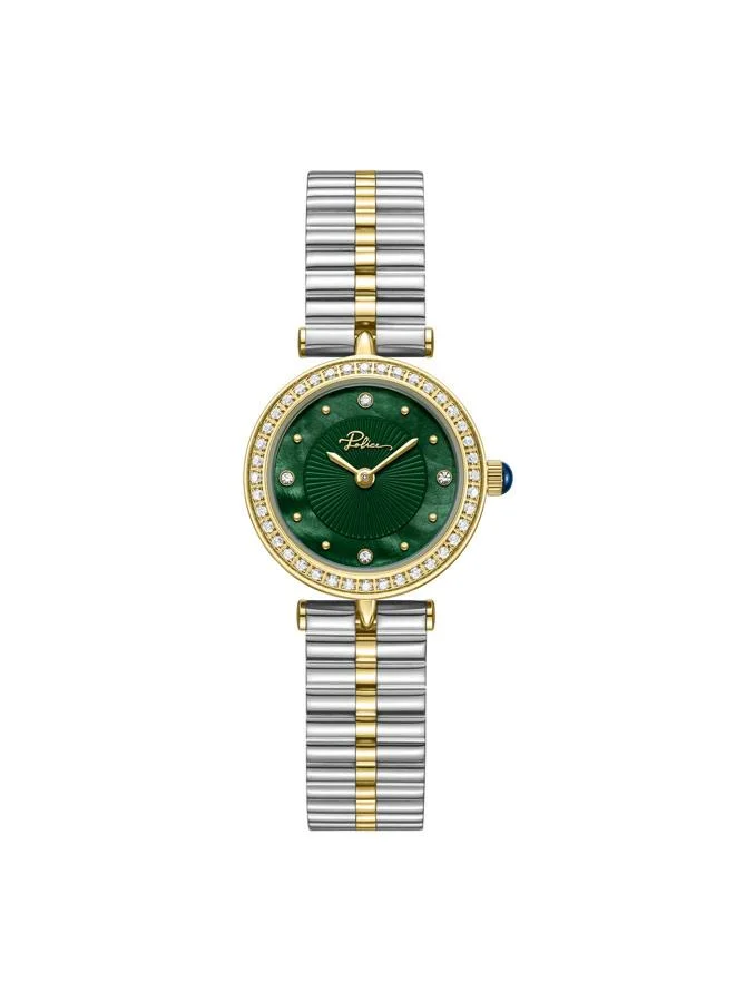 بوليس Agra Green Dial Stainless Steel Bracelet Analog Watch for Women, 24mm